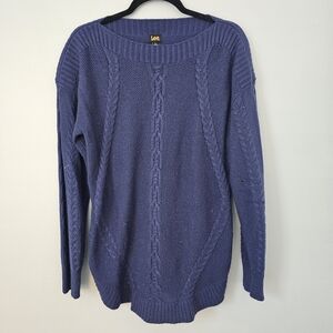 Lee Women's Indigo Cable Knit Sweater